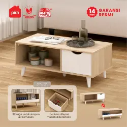 PIRA METROPOLIS -  FUJI CT80 MEJA TAMU / MEJA RUANG TAMU warna PRO OAK - WHITE - PIRA METROPOLIS - foto 1