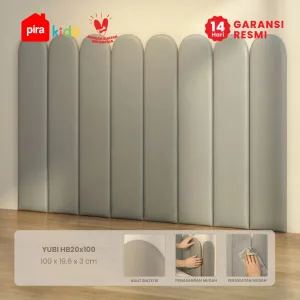 PIRA KIDS - YUBI HB20X100 HEADBOARD KASUR / WALL PANEL 3D / WALLPAPER FOAM 3D / SANDARAN BERMAIN ANAK 1 PCS warna LIGHT GREY - PIRA KIDS - foto 1