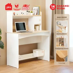 PIRA METROPOLIS - GAKU DK100 MEJA BELAJAR / MEJA KERJA / MEJA KOMPUTER / MEJA KANTOR warna WHITE - PRO OAK - PIRA METROPOLIS - foto 1