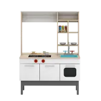PIRA KIDS - MAGU SHOP PP PRETEND PLAY KANTIN / MARKET BOOTH / GEROBAK WARUNG MAINAN ANAK warna PRO OAK - WHITE SM - PIRA KIDS - foto 8