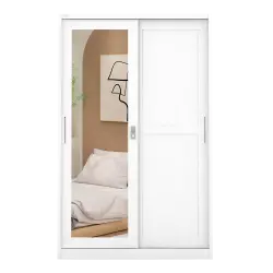PIRA - SCHON 120A MWDSL LEMARI PAKAIAN BESI SLIDING / PINTU GESER warna WHITE - METROPOLIS - foto 8