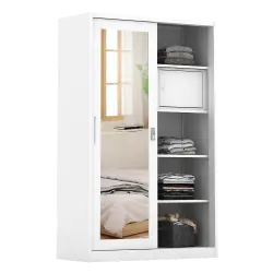 PIRA - SCHON 120A MWDSL LEMARI PAKAIAN BESI SLIDING / PINTU GESER warna WHITE - METROPOLIS - foto 10