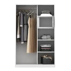 PIRA - SCHON 120A MWDSL LEMARI PAKAIAN BESI SLIDING / PINTU GESER warna WHITE - METROPOLIS - foto 12