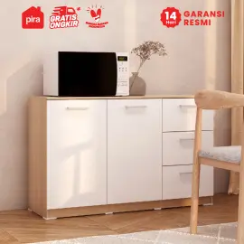 PIRA METROPOLIS OX -  ARUNA SB120 BUFET / RAK DAPUR / KITCHEN SET BAWAH DAPUR / LEMARI DAPUR warna PRO OAK - WHITE - PIRA METROPOLIS OX - foto 4