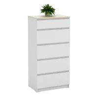 PIRA - LINUS CH5 LEMARI LACI warna WHITE SM - PRO OAK - PIRA - foto 3