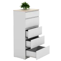 PIRA - LINUS CH5 LEMARI LACI warna WHITE SM - PRO OAK - PIRA - foto 5