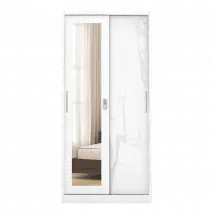 PIRA - CATTA 90 MWDSL LEMARI PAKAIAN BESI SLIDING / PINTU GESER warna LIGHT MARBLE - PIRA - foto 3