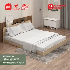 PIRA -  LUTA HB160 HEADBOARD KASUR / SANDARAN KASUR / DIPAN / DIPAN TEMPAT TIDUR warna PRO OAK - PIRA - foto 3