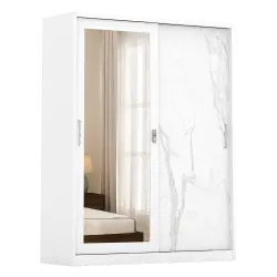 PIRA - CATTA 150 MWDSL  LEMARI PAKAIAN BESI SLIDING / PINTU GESER warna WHITE - PIRA - foto 4