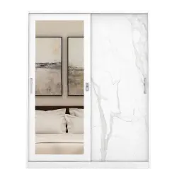 PIRA - CATTA 150 MWDSL  LEMARI PAKAIAN BESI SLIDING / PINTU GESER warna WHITE - PIRA - foto 5