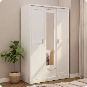 PIRA - SCHON 3A SSL MWD LEMARI PAKAIAN BESI 3 PINTU SLIDING / PINTU GESER warna WHITE - PIRA - foto 1