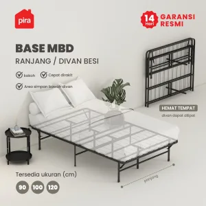 PIRA - BASE FOLDING MBD120 DIPAN BESI / RANJANG / TEMPAT TIDUR BESI warna BLACK - PIRA - foto 1