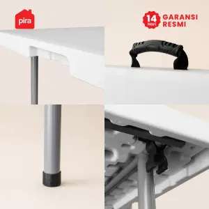 PIRA - FOLDA FT122 H MEJA SERBAGUNA / MEJA LIPAT OUTDOOR / MEJA TAMAN / MEJA MAKAN warna WHITE - PIRA - foto 7