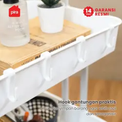 PIRA METROPOLIS -  KOJI PKT3 RAK TROLI / RAK PENYIMPANAN / RAK SERBAGUNA / RAK PLASTIK SUSUN DENGAN RODA warna WHITE - PIRA METROPOLIS - foto 4