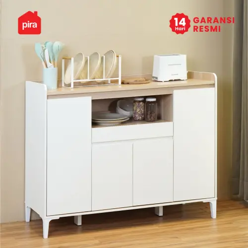 PIRA METROPOLIS OX -  HIRO SB121 BUFET / LEMARI DAPUR / KABINET DAPUR / MEJA TV / SIDEBOARD / RAK SERBAGUNA warna WHITE - PRO OAK - PIRA METROPOLIS OX - foto 7