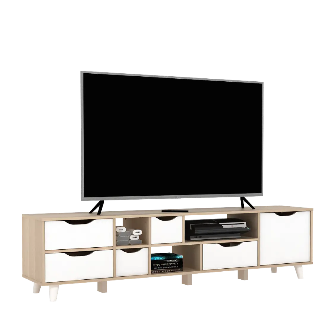 PIRA METROPOLIS OX - FUJI TV150 MEJA TV / RAK TV MINIMALIS warna PRO OAK - WHITE - PIRA METROPOLIS OX - foto 3