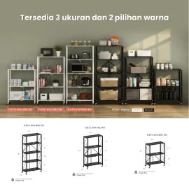 PIRA - FLATO AVA MSU 5X1 RAK DAPUR LIPAT SERBAGUNA / RAK BESI 5 SUSUN warna WHITE - PIRA - foto 5