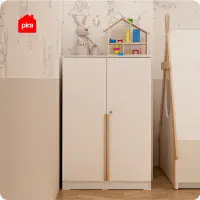 PIRA METROPOLIS -  YONA BL80 LEMARI PAKAIAN KECIL 2 PINTU warna WHITE - YELLOW OAK - PIRA METROPOLIS - foto 3