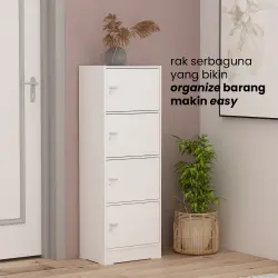 PIRA METROPOLIS OX - ARUNA RSG 4 RAK SERBAGUNA / RAK SUSUN 4 PINTU warna WHITE - PIRA METROPOLIS OX - foto 2