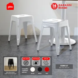 PIRA - KORG LC KURSI CAFE / KURSI BESI / KURSI MAKAN / KURSI OUTDOOR / BANGKU BESI warna WHITE - PIRA - foto 1