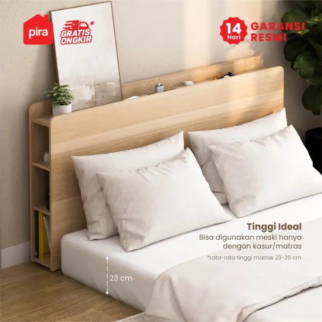 PIRA - MALTA HB160 HEADBOARD KASUR / SANDARAN KASUR / DIPAN / DIPAN TEMPAT TIDUR warna PRO OAK - PIRA - foto 6