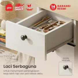 PIRA OX - NOAH DK MEJA KERJA / MEJA BELAJAR warna WHITE SM - PRO OAK - PIRA - foto 4
