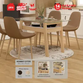 PIRA - NOBBEY DT120 MEJA MAKAN warna PRO OAK - PIRA - foto 1