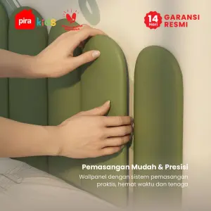 PIRA KIDS - YUBI HB20X40 HEADBOARD KASUR / WALL PANEL 3D / WALLPAPER FOAM 3D / SANDARAN BERMAIN ANAK 1 PCS warna DARK GREY - PIRA KIDS - foto 6