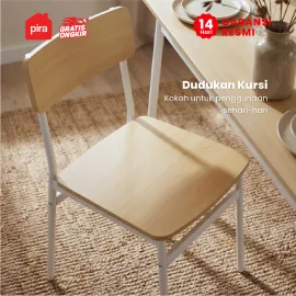 PIRA - ARA DTS110 MEJA MAKAN SET 4 KURSI warna CREAM OAK - WHITE - PIRA - foto 6