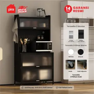 PIRA - ESSEN AVA MKC 80T5 LEMARI DAPUR / RAK DAPUR / RAK OVEN / RAK MICROWAVE / RAK PIRING / RAK DAPUR BESI warna BLACK - PIRA - foto 1