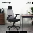 WORKDESIGN TANO PC KURSI KANTOR / KURSI KERJA ERGONOMIS DENGAN LUMBAR SUPPORT warna GREY - BLACK - WORKDESIGN - foto 1