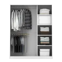 PIRA - KELSEY 150A MWDSL LEMARI PAKAIAN BESI SLIDING / PINTU GESER warna WHITE - PIRA - foto 5