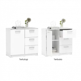 PIRA METROPOLIS OX -  ARUNA SB80 BUFET / RAK DAPUR / KITCHEN SET BAWAH DAPUR / LEMARI DAPUR warna WHITE - PIRA METROPOLIS OX - foto 2