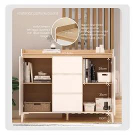 PIRA METROPOLIS OX - HIRO SB120 BUFET / KABINET / SIDEBOARD / MEJA TV warna WHITE - PRO OAK - PIRA METROPOLIS OX - foto 4