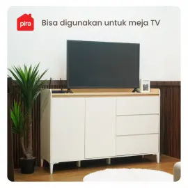PIRA METROPOLIS OX - HIRO SB120 BUFET / KABINET / SIDEBOARD / MEJA TV warna WHITE - PRO OAK - PIRA METROPOLIS OX - foto 8