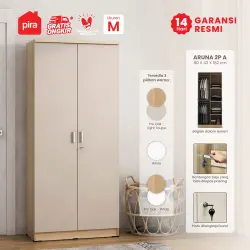 PIRA METROPOLIS OX - ARUNA 2P LEMARI PAKAIAN 2 PINTU warna PRO OAK - LIGHT TAUPE - PIRA METROPOLIS - foto 1