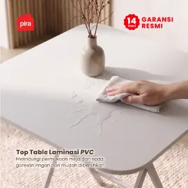 PIRA - COMPACT FT100 MEJA MAKAN / MEJA LIPAT / MEJA TERAS / MEJA CAFE / KURSI MAKAN / KURSI LIPAT / MEJA MAKAN SET KURSI warna WHITE MATTE - PIRA - foto 5