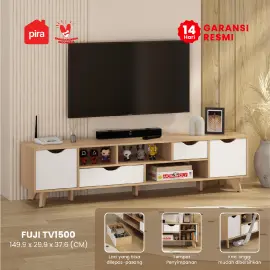 PIRA METROPOLIS - FUJI TV1500 MEJA TV / RAK TV / LEMARI TV warna PRO OAK - WHITE - PIRA METROPOLIS - foto 1