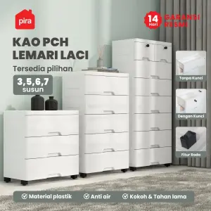 PIRA METROPOLIS - KAO PCH4+2 LEMARI LACI PLASTIK / LEMARI PLASTIK / DRAWER PLASTIK / LEMARI BAYI / LEMARI PAKAIAN ANAK warna WHITE - PIRA METROPOLIS - foto 2
