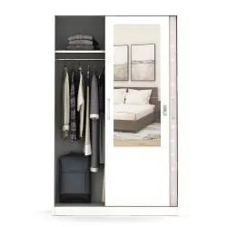 PIRA BAVARIAN - WURF 120 MWDSL LEMARI PAKAIAN BESI SLIDING / PINTU GESER warna WHITE CLAY - BAVARIAN - foto 5