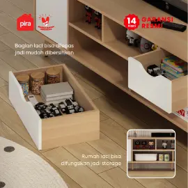 PIRA METROPOLIS - FUJI TV1500 MEJA TV / RAK TV / LEMARI TV warna PRO OAK - WHITE - PIRA METROPOLIS - foto 5