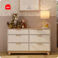 PIRA METROPOLIS -  BEN CH3+3 LEMARI LACI 3+3 SUSUN / KABINET warna PRO OAK - WHITE - PIRA METROPOLIS - foto 3