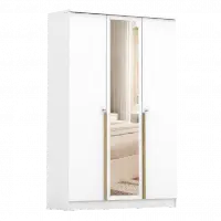 PIRA METROPOLIS -  YONA AVA 3PS LEMARI PAKAIAN 3 PINTU DENGAN LEBIH BANYAK RAK warna WHITE - YELLOW OAK - PIRA METROPOLIS - foto 2