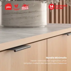 PIRA - ADERA SB140 BUFET / SIDEBOARD / LEMARI KABINET / RAK DAPUR / MEJA TV warna PRO OAK - WHITE MARBLE - PIRA - foto 6