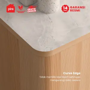 PIRA - ADERA SB140 BUFET / SIDEBOARD / LEMARI KABINET / RAK DAPUR / MEJA TV warna PRO OAK - WHITE MARBLE - PIRA - foto 7