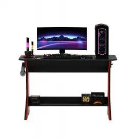 PIRA -  SONIC DK120 MEJA KOMPUTER / MEJA GAMING / MEJA KERJA / MEJA BELAJAR / MEJA KANTOR warna BLACK - RED - PIRA - foto 3
