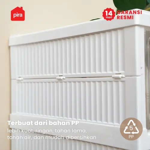 PIRA -  KIKA PSR RAK SEPATU LIPAT 2 PINTU / KOTAK SEPATU TRANSPARAN / RAK SEPATU SUSUN TERTUTUP warna WHITE - PIRA - foto 9