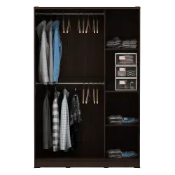 PIRA METROPOLIS - ALBA BAZ SL120LT LEMARI PAKAIAN 2 PINTU GESER warna AMERICAN WALNUT - WHITE - METROPOLIS - foto 5