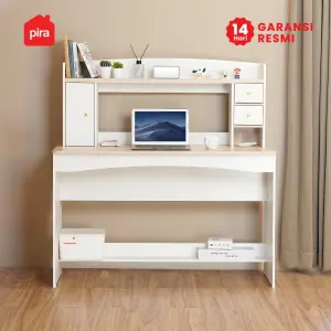 PIRA METROPOLIS -  GAKU DK120 MEJA BELAJAR / MEJA KERJA / MEJA KOMPUTER / MEJA KANTOR warna WHITE - PRO OAK - PIRA METROPOLIS - foto 2