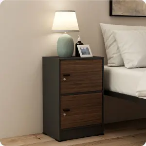 PIRA METROPOLIS OX - ARUNA RSG2 RAK SERBAGUNA / RAK SUSUN 2 PINTU warna BLACK - AMERICAN WALNUT - PIRA METROPOLIS OX - foto 5